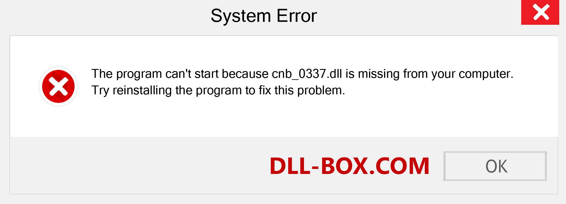  cnb_0337.dll file is missing?. Download for Windows 7, 8, 10 - Fix  cnb_0337 dll Missing Error on Windows, photos, images